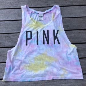 TIE-DYE PINK MUSCLE TEE